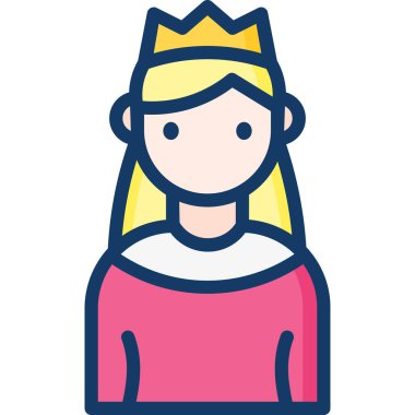 Basit vektör illüstrasyonu prenses