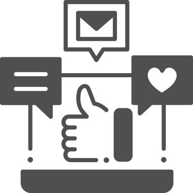 Basit vektör illüstrasyonu sosyal ortam