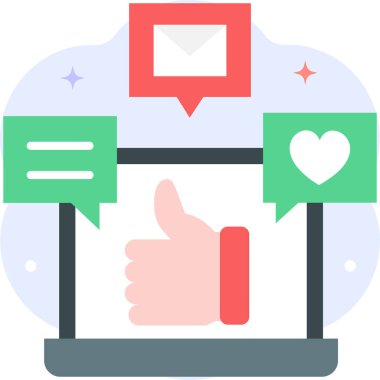 Basit vektör illüstrasyonu sosyal ortam