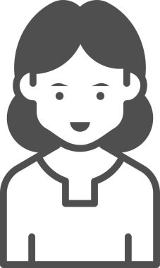 Basit vektör çizimi kadın