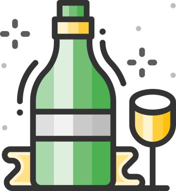 Basit vektör illüstrasyon şampanya