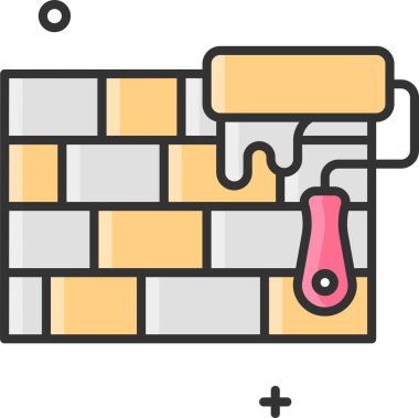 Fırça simgesi vektör illüstrasyonunu boya 