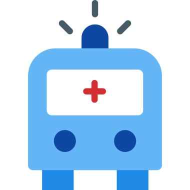 Basit vektör illüstrasyon ambulansı