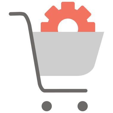 Basit vektör illüstrasyon alışveriş arabası