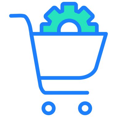 Basit vektör illüstrasyon alışveriş arabası