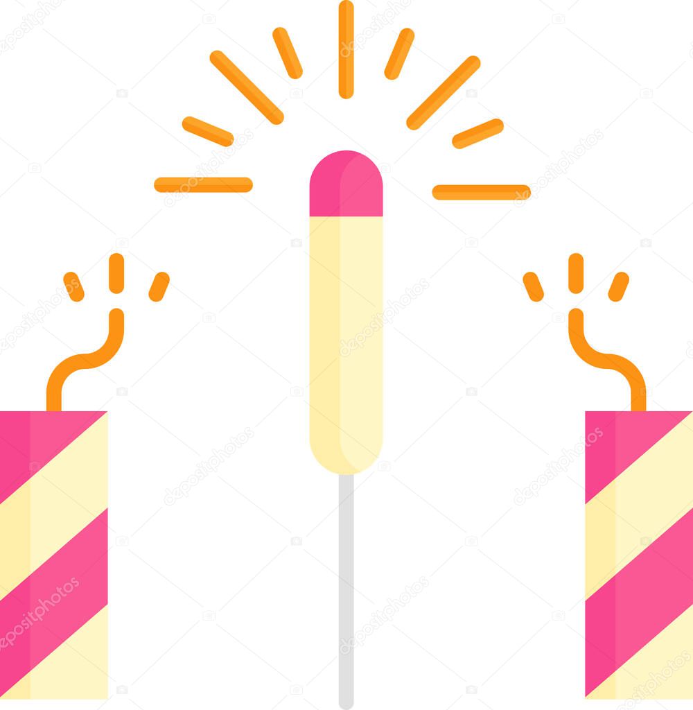 simple vector illustration fireworks and bombs