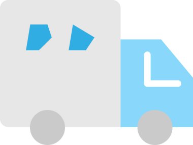 Basit vektör illüstrasyon dağıtım kamyonu