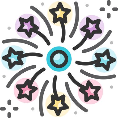 Basit vektör illüstrasyon havai fişekleri