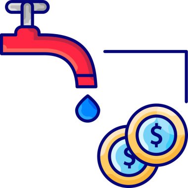 Basit vektör illüstrasyon madeni para musluğu