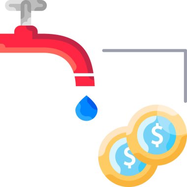Basit vektör illüstrasyon madeni para musluğu
