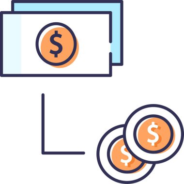 Basit vektör çizimi düz para