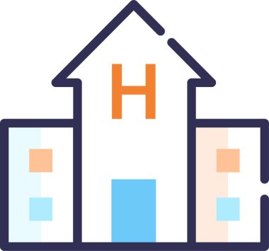 Basit vektör illüstrasyon hastanesi 