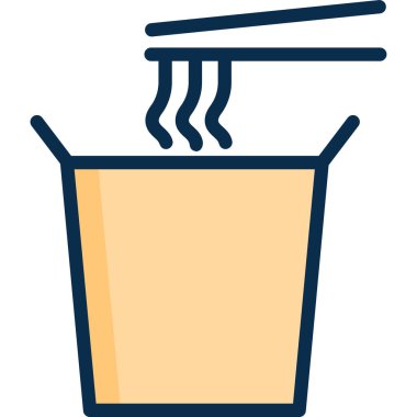 noodles ikon vektör illüstrasyonu 