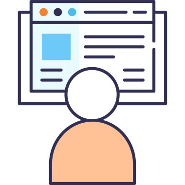 Basit vektör illüstrasyon ofis çalışması