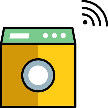 Basit vektör illüstrasyon çamaşır makinesi