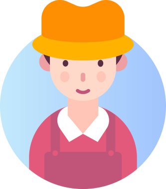 Basit vektör illüstrasyon erkek işçi