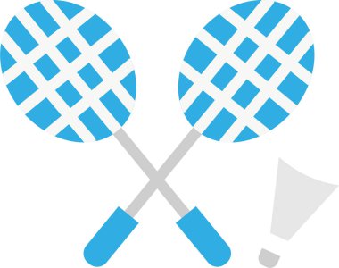 Basit vektör illüstrasyon badmintonu