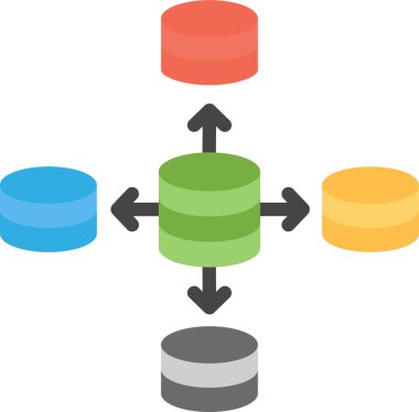 Basit vektör illüstrasyonu dağıtılmış veritabanı 