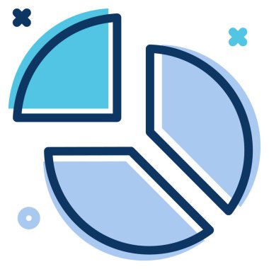 Basit vektör illüstrasyon pasta grafiği 