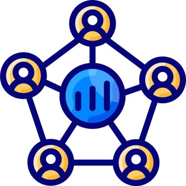 Basit vektör illüstrasyon sosyal ağ analizi