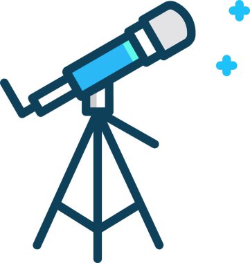 Basit vektör illüstrasyon teleskopu 