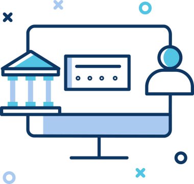 Basit vektör illüstrasyon internet bankacılığı