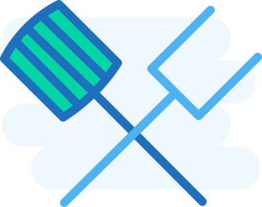 Basit vektör illüstrasyon teknesi kürekleri