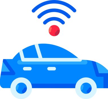 Basit vektör illüstrasyonu oto-sürücü arabalar