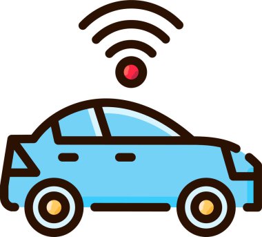 Basit vektör illüstrasyonu oto-sürücü arabalar