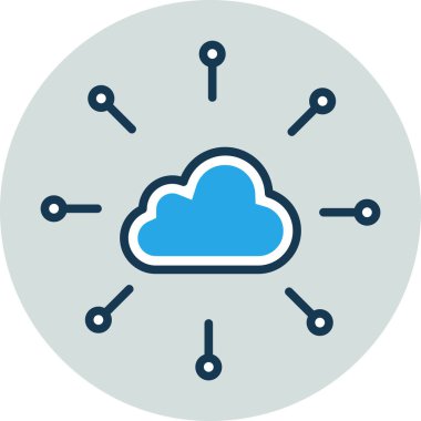 Basit vektör illüstrasyon bulut ağı