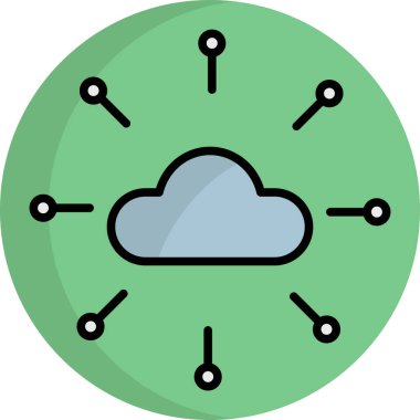 Basit vektör illüstrasyon bulut ağı