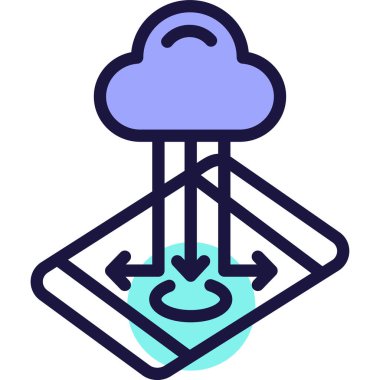 Basit vektör illüstrasyon bulut deposu