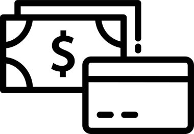 Basit vektör illüstrasyon kartı veya nakit