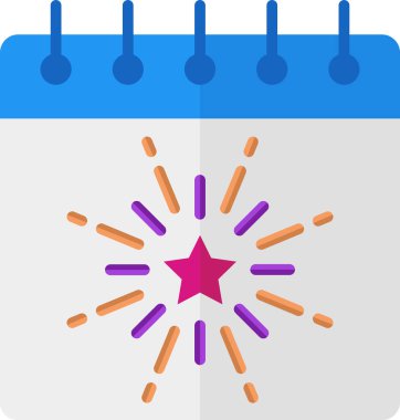 Yeni yıl takvim düz biçim simgesi, vektör illüstrasyonu 