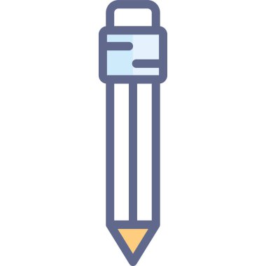 Düz tasarım kalem vektör illüstrasyonu