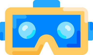 vr gözlük düz simge, vektör, illüstrasyon 