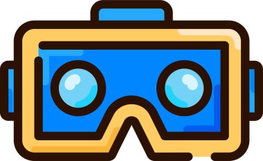vr gözlük düz simge, vektör, illüstrasyon 