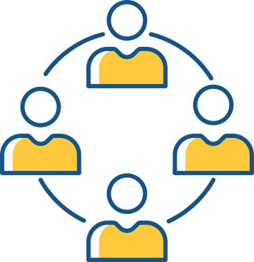 tartışma grubu düz simgesi, vektör, illüstrasyon