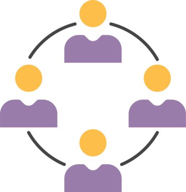 tartışma grubu düz simgesi, vektör, illüstrasyon