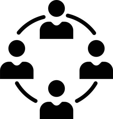 tartışma grubu düz simgesi, vektör, illüstrasyon