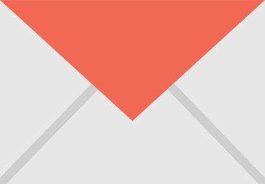 Zarf posta simgesi, vektör illüstrasyonu. Düz tasarım biçimi 