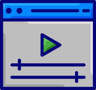 Video oynatıcı ikon vektör illüstrasyonu 