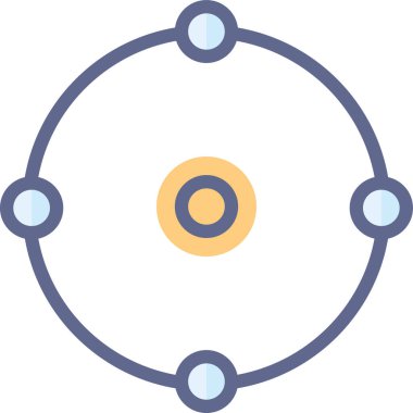  daire bağlantılı toplar düz simge, vektör, illüstrasyon