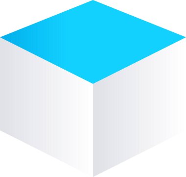 küp düz simge, vektör, illüstrasyon