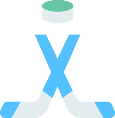  buz hokeyi oyunu düz simgesi, vektör, illüstrasyon 