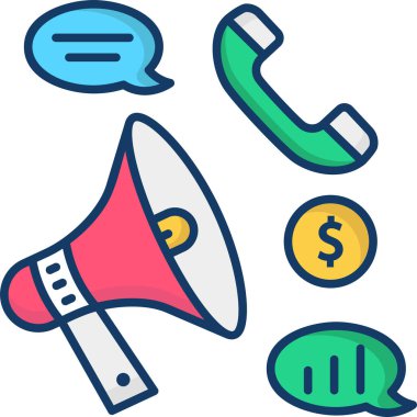 megafon simgesi, vektör illüstrasyonu, duyuru konsepti 