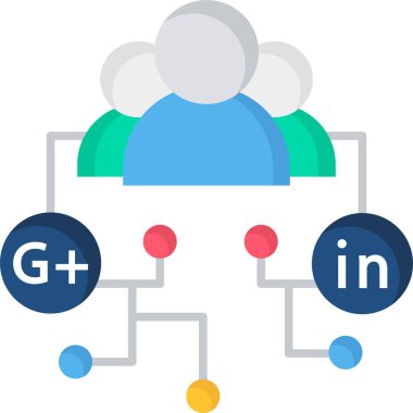 Kullanıcılarla sosyal medya uygulamaları, vektör illüstrasyonu