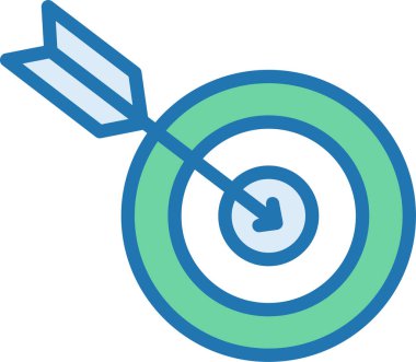 ok ikonlu hedef. vektör illüstrasyonu