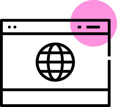 Web güvenliği düz simgesi, vektör, illüstrasyon