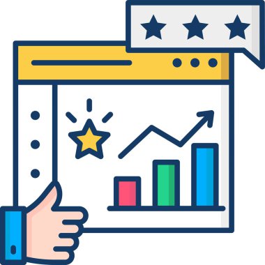 Grafik düz simgesi, vektör, illüstrasyon, tanıtım konsepti içeren web sayfası 